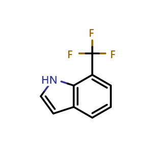 Chemical structure of 7-(Trifluoromethyl)-1H-indole , CAS 172217-02-6, AChemBlock M15527