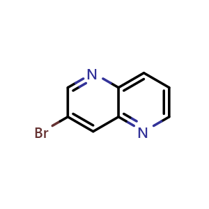 Chemical structure of 3-Bromo-1,5-naphthyridine , CAS 17965-71-8, AChemBlock M15530