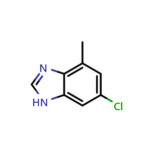 Chemical structure of 6-Chloro-4-methylbenzimidazole , CAS 180508-09-2, AChemBlock M15532