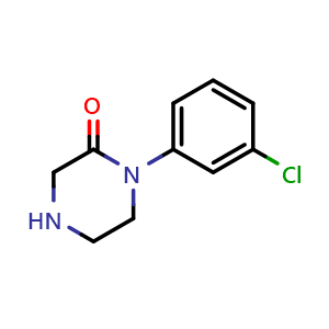Chemical structure of 1-(3-Chlorophenyl)-2-piperazinone , CAS 183500-70-1, AChemBlock M15535