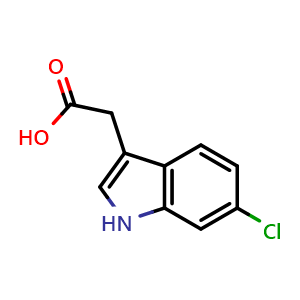Chemical structure of 1H-Indole-3-aceticacid,6-chloro-(9CI) , CAS 1912-44-3, AChemBlock M15536