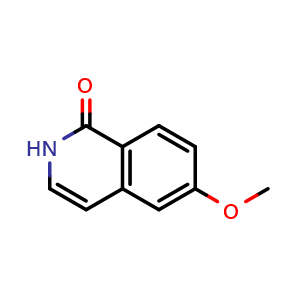 Chemical structure of 6-Methoxyisoquinolin-1(2H)-one , CAS 26829-43-6, AChemBlock M15543