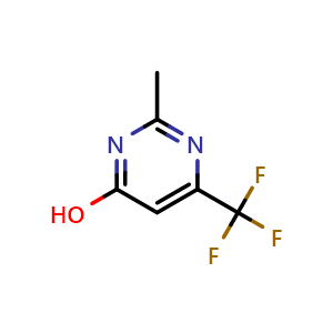Chemical structure of 2-Methyl-6-(trifluoromethyl)pyrimidin-4-ol , CAS 2836-44-4, AChemBlock M15546