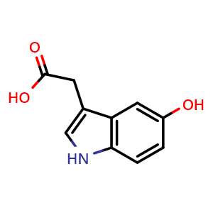 Chemical structure of 5-Hydroxyindolyl-3-aceticacid , CAS 54-16-0, AChemBlock M15572