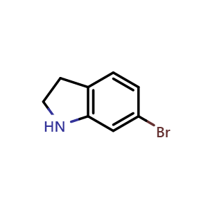 Chemical structure of 6-Bromoindoline , CAS 63839-24-7, AChemBlock M15579