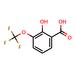 Chemical structure of 2-Hydroxy-3-trifluoromethoxy-benzoic acid , CAS 773873-50-0, AChemBlock M15593