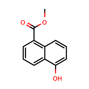 Chemical structure of methyl 5-hydroxy-1-naphthoate , CAS 91307-40-3, AChemBlock M15597
