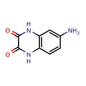 Chemical structure of 6-Amino-1,4-dihydroquinoxaline-2,3-dione , CAS 6973-93-9, AChemBlock M15624