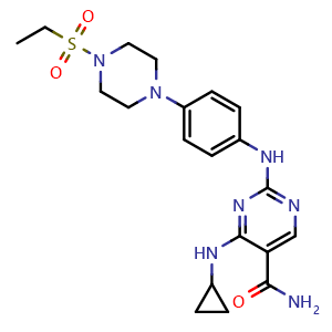 Chemical structure of Cerdulatinib , CAS 1198300-79-6, AChemBlock M15643