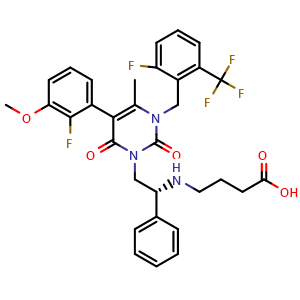 Chemical structure of Elagolix , CAS 834153-87-6, AChemBlock M15665
