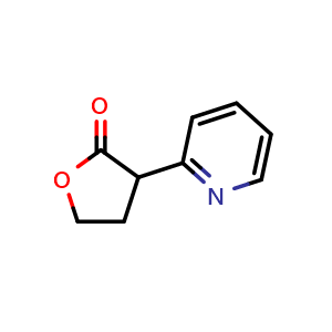 Chemical structure of 2-(2-Pyridyl)-gammabutyrolactone , CAS 5520-38-7, AChemBlock M15734