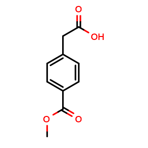 Chemical structure of 2-(4-(Methoxycarbonyl)phenyl)acetic acid , CAS 22744-12-3, AChemBlock M15792