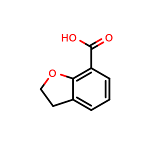 Chemical structure of 2,3-Dihydrobenzofuran-7-carboxylic acid , CAS 35700-40-4, AChemBlock M15800
