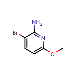 Chemical structure of 3-Bromo-6-methoxypyridin-2-amine , CAS 511541-63-2, AChemBlock M15811