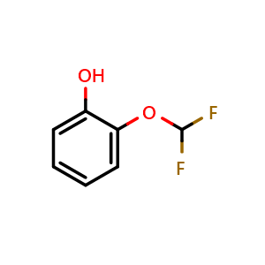 Chemical structure of 2-(Difluoromethoxy)phenol , CAS 53104-96-4, AChemBlock M15813