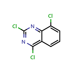 Chemical structure of 2,4,8-Trichloroquinazoline , CAS 62484-29-1, AChemBlock M15822