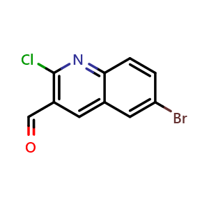 Chemical structure of 6-Bromo-2-chloroquinoline-3-carbaldehyde , CAS 73568-35-1, AChemBlock M15830