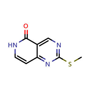 Chemical structure of 2-(Methylthio)pyrido[4,3-d]pyrimidin-5(6h)-one , CAS 902576-09-4, AChemBlock M15839