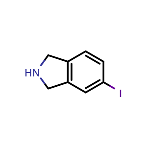 Chemical structure of 5-Iodo-2,3-dihydro-1H-isoindole , CAS 905274-25-1, AChemBlock M15878