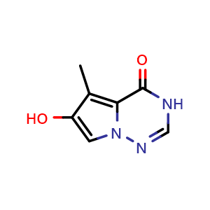 Chemical structure of 6-Hydroxy-5-methyl-pyrrolo[2,1-f][1,2,4]triazin-4-one , CAS 872206-45-6, AChemBlock M15879