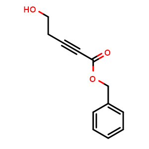 Chemical structure of Benzyl 5-hydroxypent-2-ynoate , CAS 136258-78-1, AChemBlock M15880