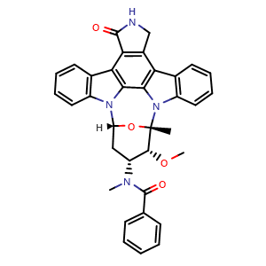 Chemical structure of PKC412 , CAS 120685-11-2, AChemBlock M22540