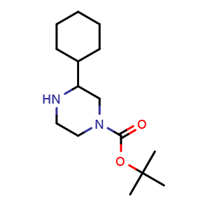 Chemical structure of 1-Boc-3-cyclohexyl-piperazine , CAS 886780-33-2, AChemBlock M22601
