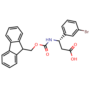 Chemical structure of Fmoc-3-Bromo-L-b-phenylalanine , CAS 507472-18-6, AChemBlock M22605