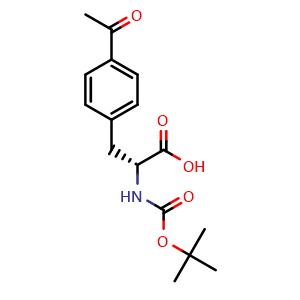 Chemical structure of N-Boc-4-Acetyl-D-phenylalanine , CAS 1212921-46-4, AChemBlock M22612