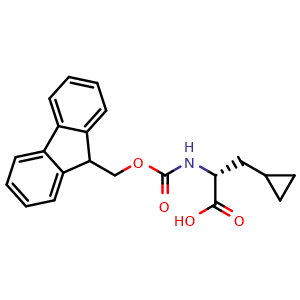 Chemical structure of Fmoc-(R)-3-Cyclopropylalanine , CAS 170642-29-2, AChemBlock M22617