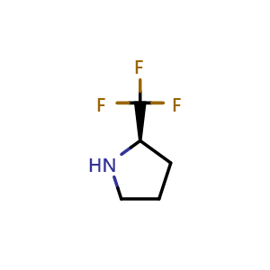 Chemical structure of (2R)-2-(Trifluoromethyl)-pyrrolidine , CAS 1073556-31-6, AChemBlock M22622
