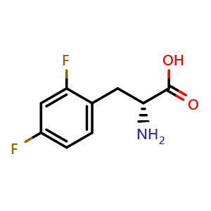 Chemical structure of 2,4-Difluoro-D-phenylalanine , CAS 266360-60-5, AChemBlock M22624