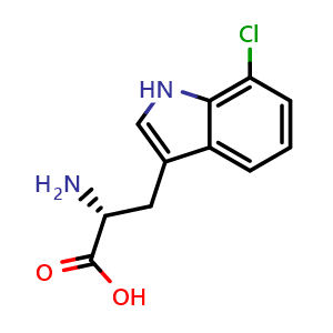 Chemical structure of 7-Chloro-D-tryptophan , CAS 75102-74-8, AChemBlock M22625