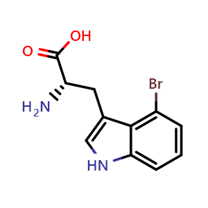 Chemical structure of 4-Bromo-L-tryptophan , CAS 52448-16-5, AChemBlock M22628