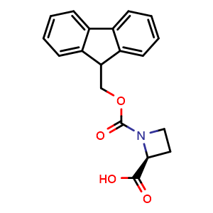 Chemical structure of 1-Fmoc-(S)-azetidine-2-carboxylic acid , CAS 136552-06-2, AChemBlock M22634