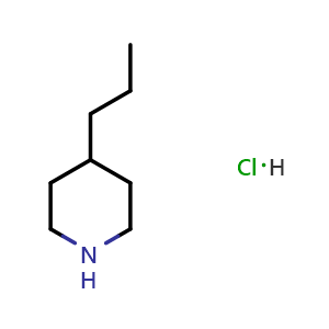 Chemical structure of 4-Propyl-piperidine hydrochloride , CAS 452331-68-9, AChemBlock M22635