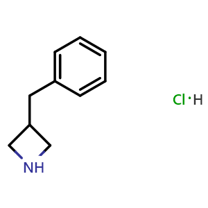 Chemical structure of 3-Benzyl-azetidine hydrochloride , CAS 7606-32-8, AChemBlock M22647