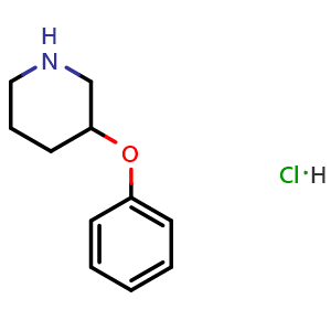Chemical structure of 3-Phenoxypiperidine hydrochloride , CAS 1171992-10-1, AChemBlock M22649