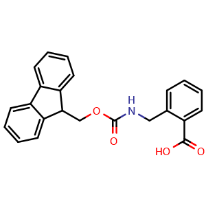 Chemical structure of 2-[(Fmoc-amino)methyl]benzoic acid , CAS 219640-94-5, AChemBlock M22652