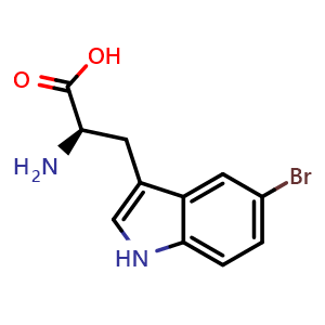 Chemical structure of 5-Bromo-D-tryptophan , CAS 93299-40-2, AChemBlock M22661