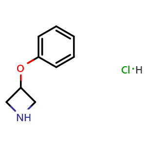 Chemical structure of 3-Phenoxyazetidine hydrochloride , CAS 301335-39-7, AChemBlock M22662