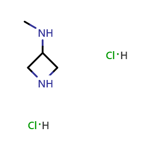 Chemical structure of 3-(Methylamino)azetidine Dihydrochloride , CAS 136293-86-2, AChemBlock M22665
