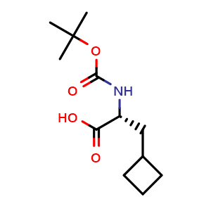 Chemical structure of Boc-(R)-3-Cyclobutylalanine , CAS 478183-61-8, AChemBlock M22667