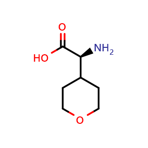 Chemical structure of (S)-a-Aminotetrahydro-2H-pyran-4-acetic acid , CAS 811842-25-8, AChemBlock M22678