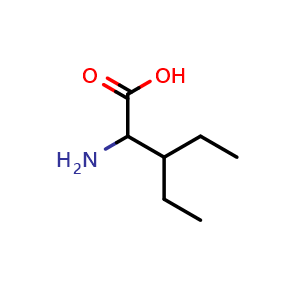 Chemical structure of 2-Amino-3-ethylpentanoic acid , CAS 14328-54-2, AChemBlock M22686