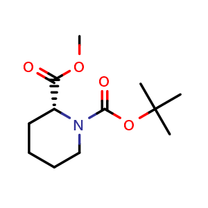 Chemical structure of Methyl (R)-1-Boc-2-piperidinecarboxylate , CAS 164456-75-1, AChemBlock M22687