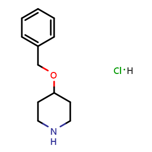 Chemical structure of 4-Benzyloxypiperidine hydrochloride , CAS 81151-68-0, AChemBlock M22692
