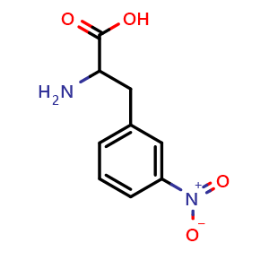 Chemical structure of 3-Nitro-DL-phenylalanine , CAS 22888-56-8, AChemBlock M22695