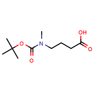 Chemical structure of 4-[N-Boc-(methylamino)]butanoic acid , CAS 94994-39-5, AChemBlock M22696