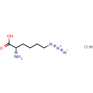 Chemical structure of 6-Azido-L-norleucine hydrochloride , CAS 1454334-76-9, AChemBlock M22699